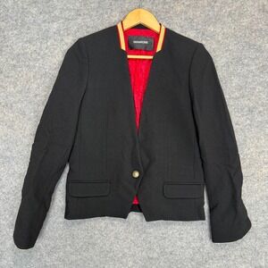 Zadig & Voltaire Deluxe Maison Jacket Womens 38 Medium Black‎ Red Gold Blazer